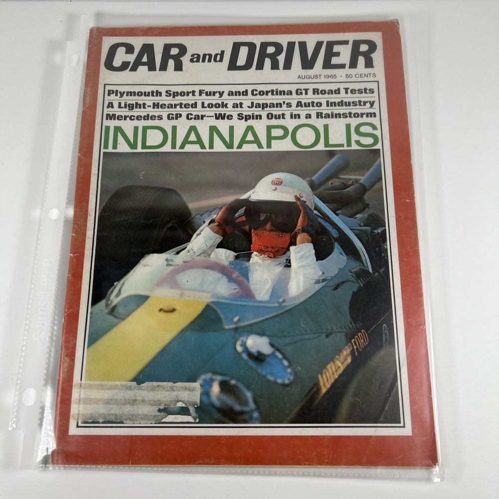 August 1965 Car and Driver Indianapolis 500 Plymouth Sport Fury Cortina GT (1)